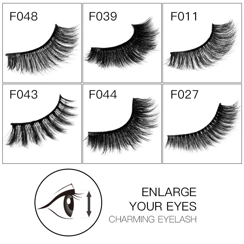 Explosive 3D Mink Hair False Eyelashes Curled Soft Slender Three Dimensional Thick False Eyelashes