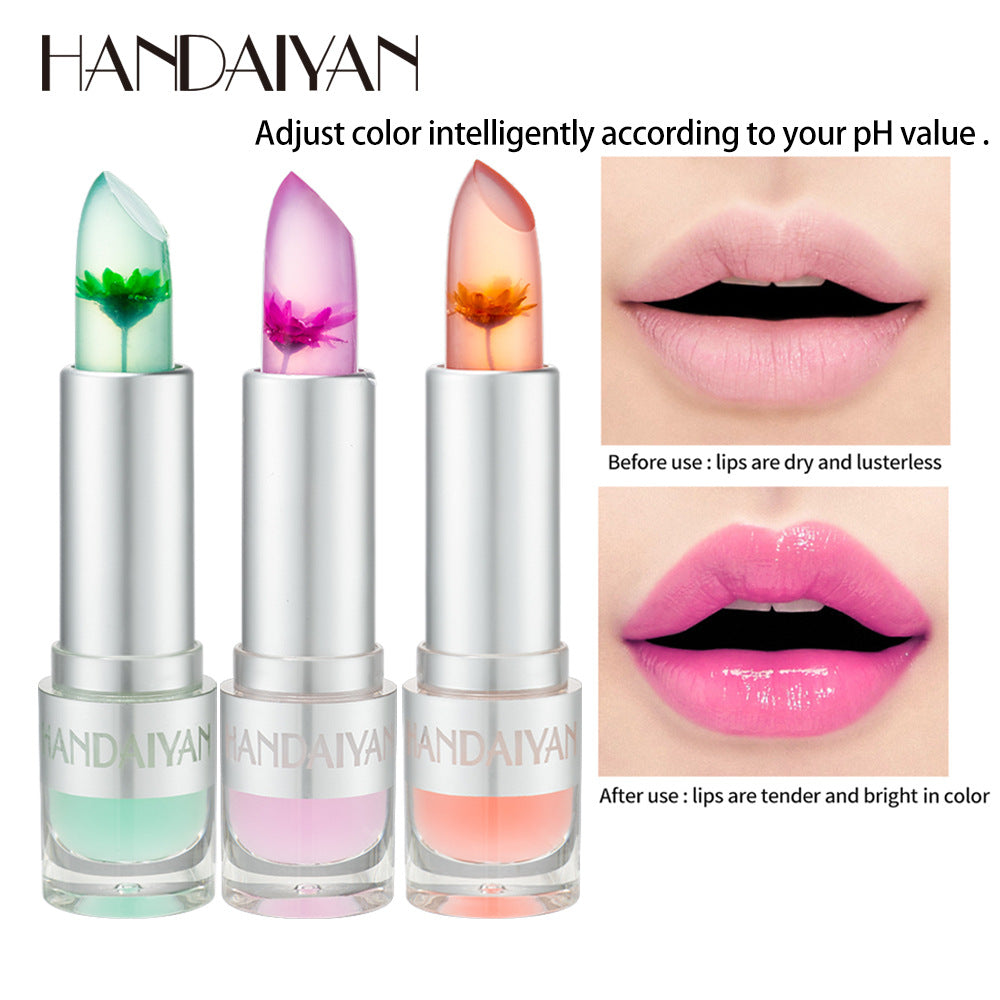 HANDAIYAN Warm Lipstick Flower Color Changing Moisturizing Lipstick Is Not Easy To Fade And Does Not Take Off Makeup