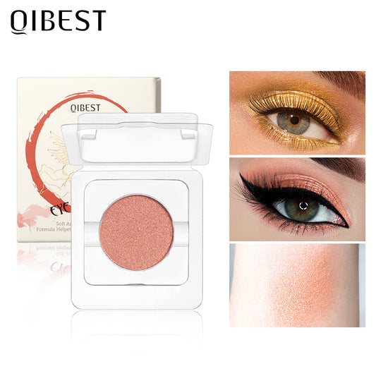 QIBEST Monochrome Eye Shadow Nude Makeup Earth Color Pearl Matte New Color Wine Red Earth Color Stage Makeup