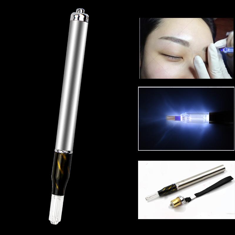 Microblading 3D Pen With LED Light Multifunction Needle Blade Manual Tattoo Machine For Permanent Makeup Eyebrow Munsu Tebori
