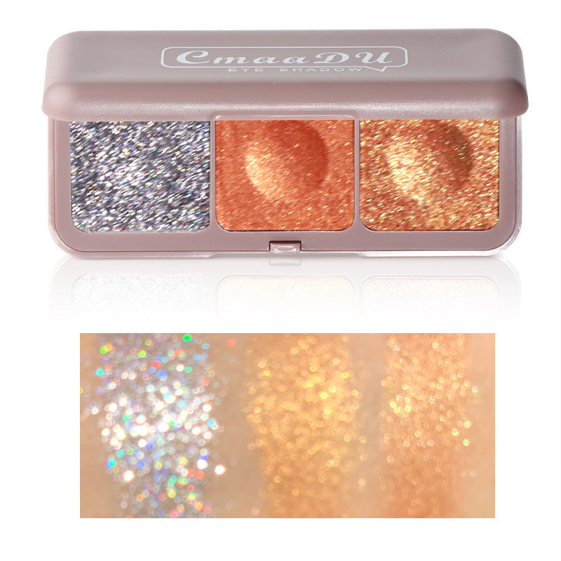 CmaaDu Three Color Mashed Potato Eye Shadow Fairy Plate Earth Color Moonlight Eye Shadow Color