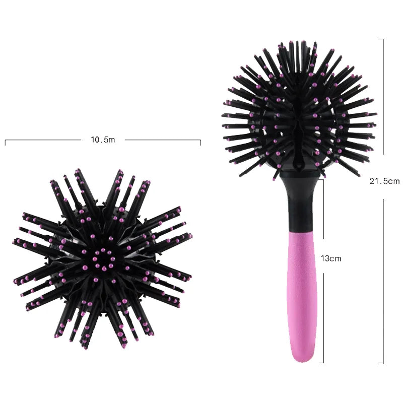 3D Round Hair Brushes Comb Salon make up 360 degree Ball Styling Tools Magic Detangling Hairbrush Heat Resistant Hair Comb