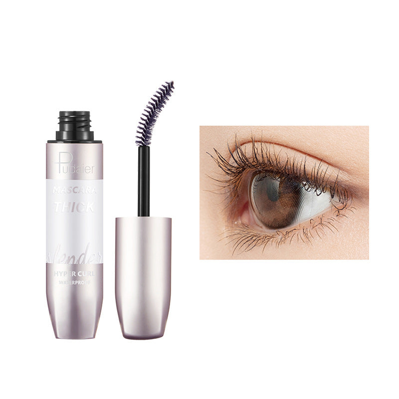 Pudaier Thick Curling Waterproof Slender Mascara Is Naturally Waterproof And Does Not Smudge Silicone Brush Head 4D Mascara