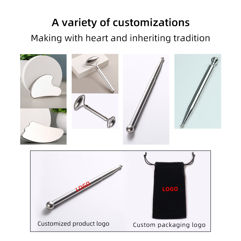 New Facial Acupuncture Stick To Dredge Meridians And Tendons Stainless Steel Telescopic Acupuncture Pen Tool Massage Stick