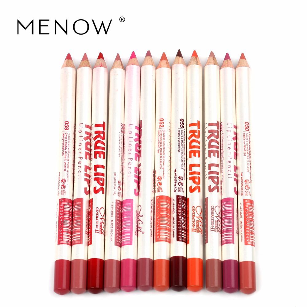 Menow Brand Makeup 12Colors/Set Waterproof Lip liner Pencil Women's Professional Long Lasting Cosmetic Tools P14002