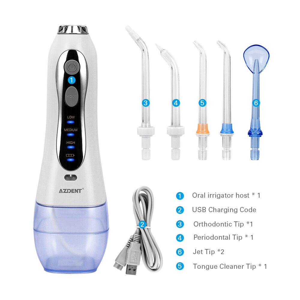 3 Modes Cordless Oral Irrigator Portable Water Dental Flosser USB Rechargeable Water Jet Floss Tooth Pick 5 Jet Tips 300ml