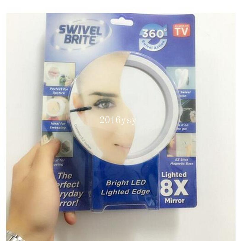 Swivel Brite LED 8X magnification mirror 360 Swivel Action