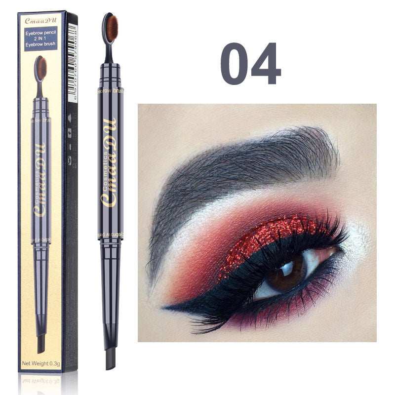 CmaaDu Toothbrush head eyebrow pencil pigment multi functional waterproof double ended eyebrow