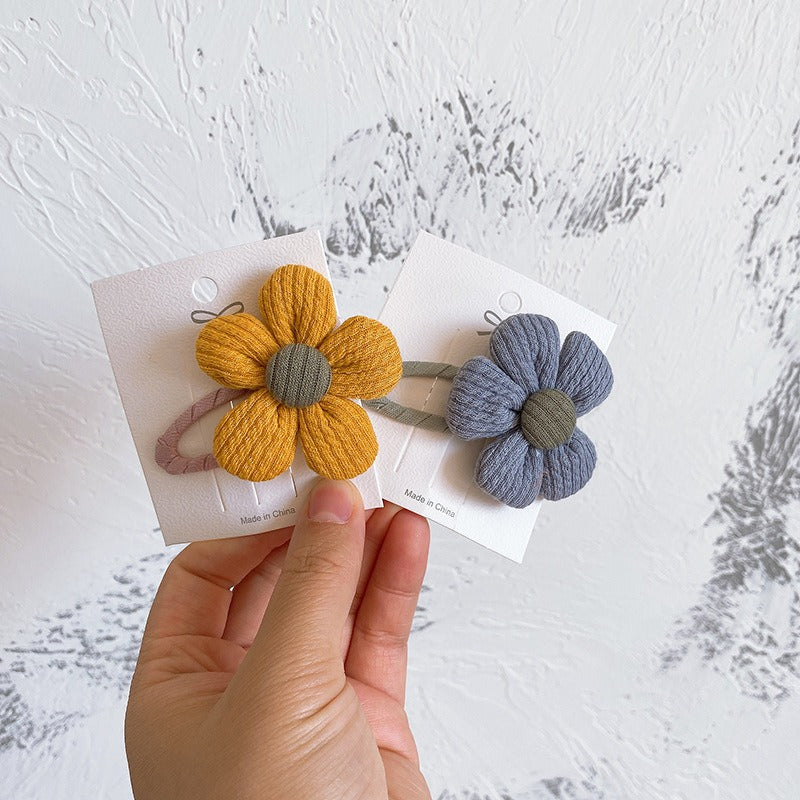 The New Children's Hair Clip Cute Sweet Flower Clip Hundred Collision Color Hair Card Hair Accessories Hairpin