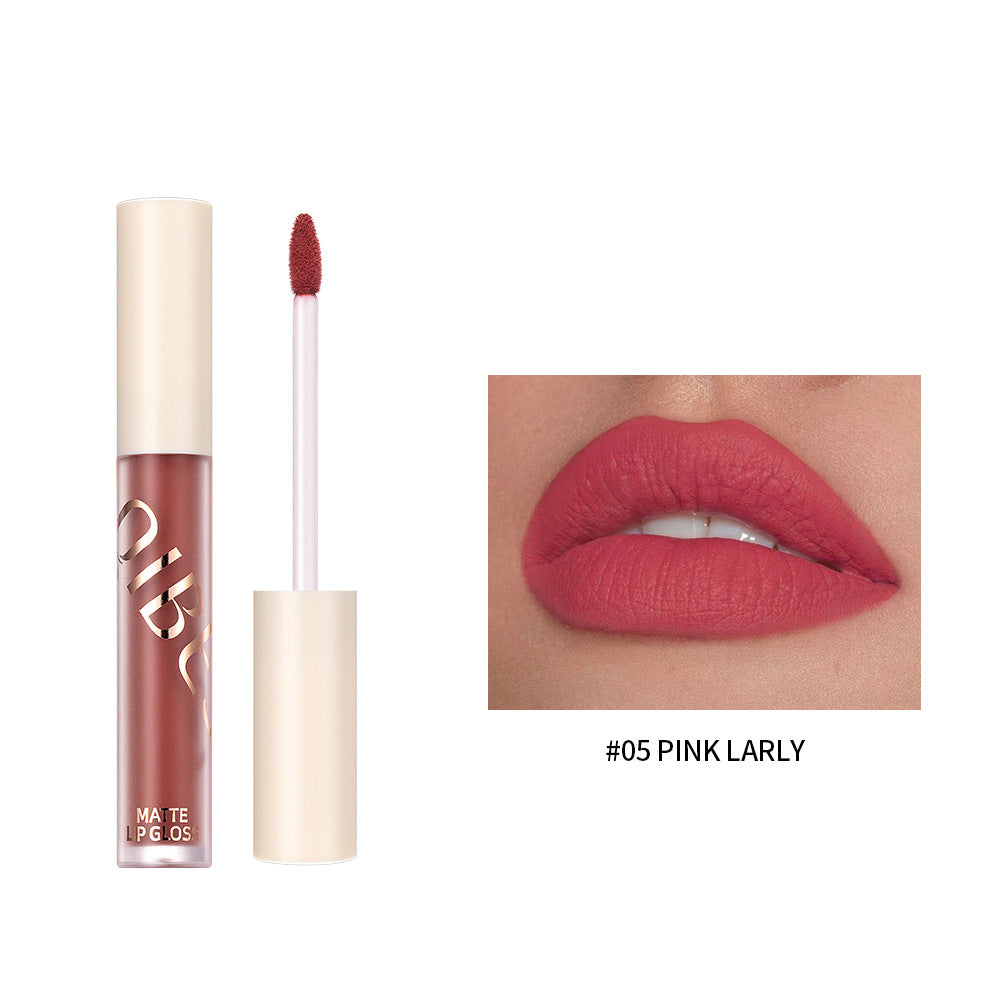 QIBEST The New Silky Soft Mist Matte Lip Gloss Non-Stick Cup Does Not Fade Lip Glaze Makeup Liquid Lipstick