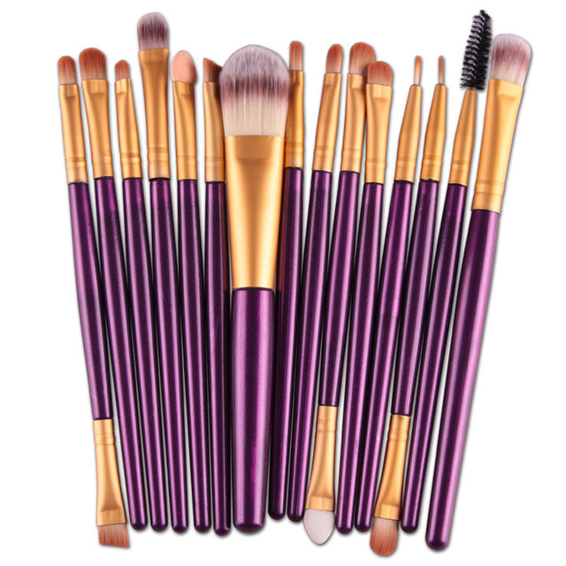 15Pcs Makeup Brushes Set Eye Shadow Foundation Powder Eyeliner Eyelash Lip Make Up Brush Cosmetic Beauty Tool