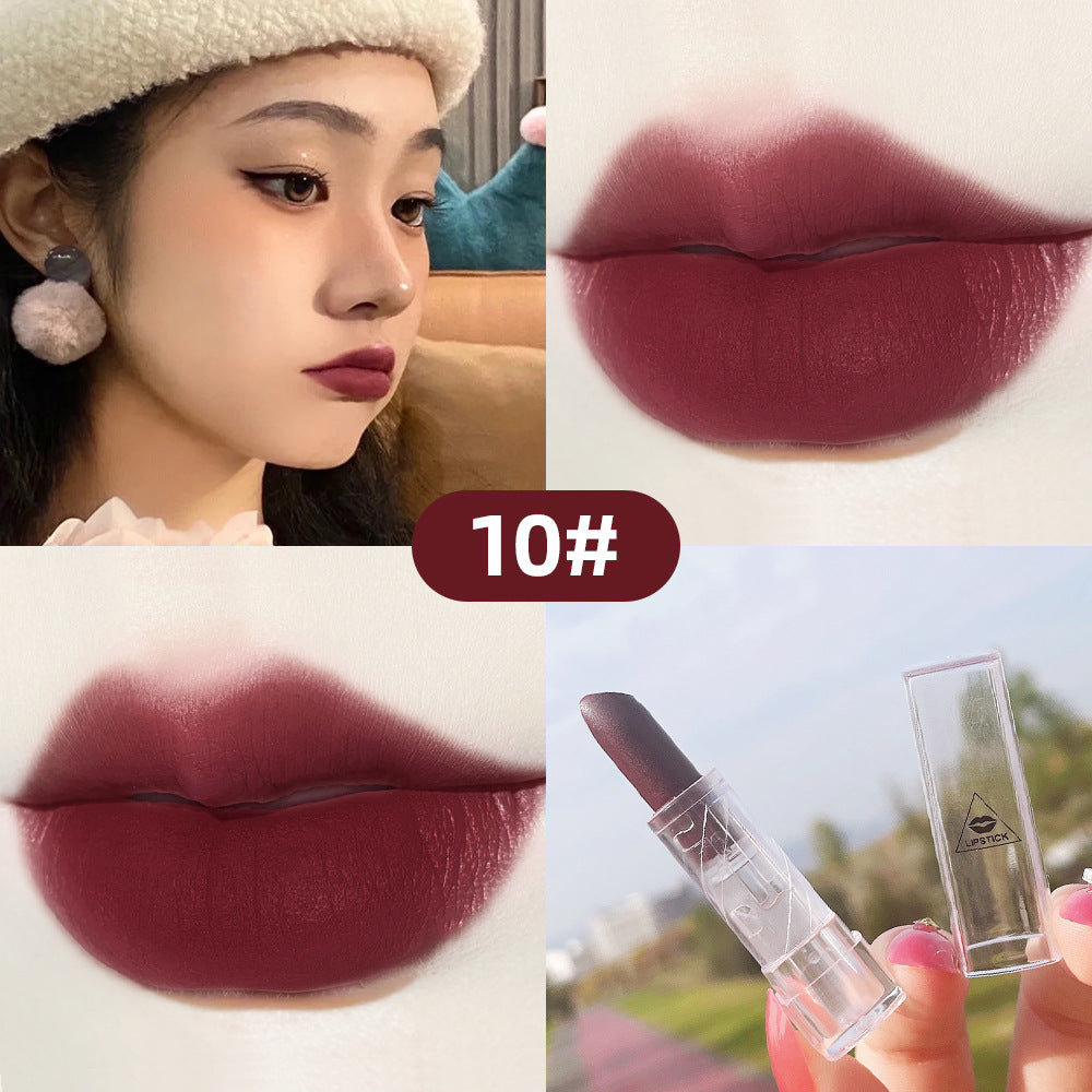 Transparent Shell Lipstick Matte Peach Pink Student Model Plain White Lipstick Sample Lipstick