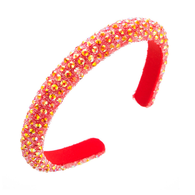 Colorful Rhinestone Full Drill Hoop Trendy Online Red The Same Super Flash Headdress