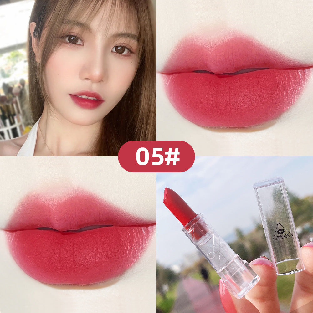 Transparent Shell Lipstick Matte Peach Pink Student Model Plain White Lipstick Sample Lipstick