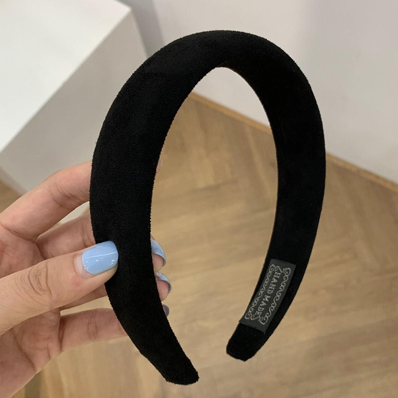 Candy colored velvet with wide edge sponge headband flocking