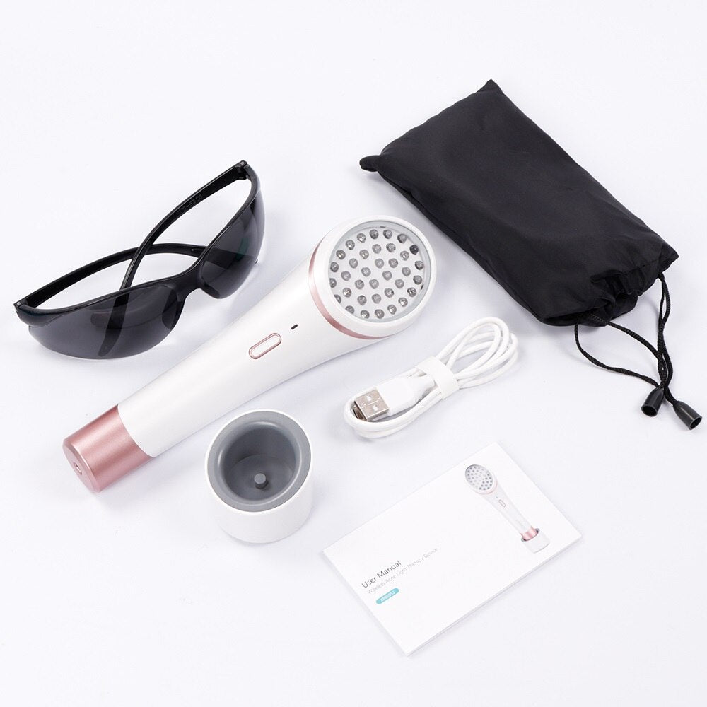 LED Photon Skin Rejuvenation Light Acne Light Therapy Red Blue Light Treatment Device Soft Scar Wrinkle Removal Cleaning Tools