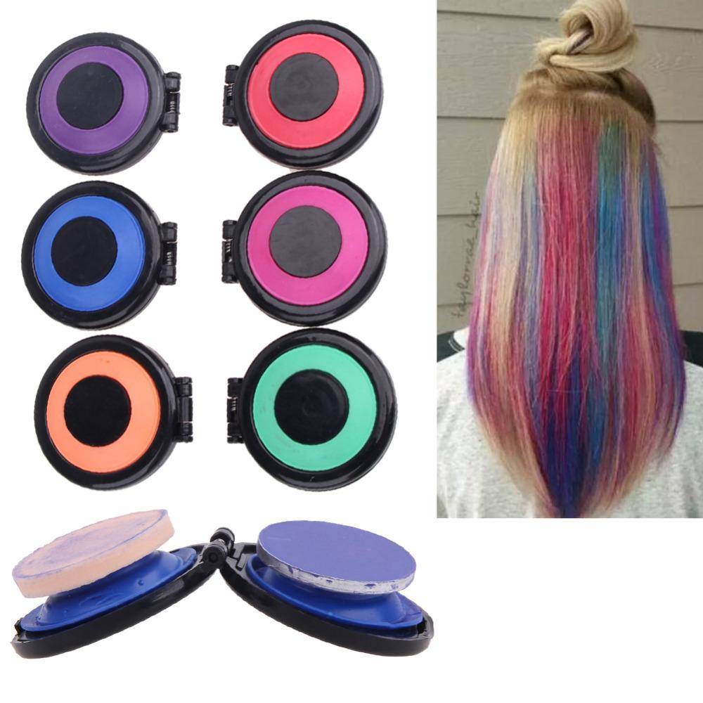 6 Colors/set Temporary Hair Dye Professional Hair Dye Powder Hair Chalk Color Set Non