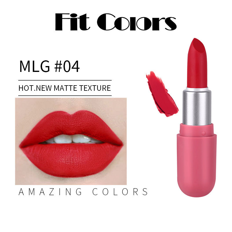 Fit Colors Mini Capsule Matte Lipstick Matte Velvet Does Not Fade Portable Mini Lipstick
