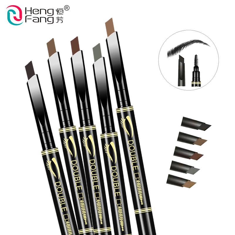 5 Colors 24 Hours Long-lasting Double-headed Eyebrow Pencil Soft and Smooth Fashion Eye brow 0.12g Makeup Brand HengFang #H6511
