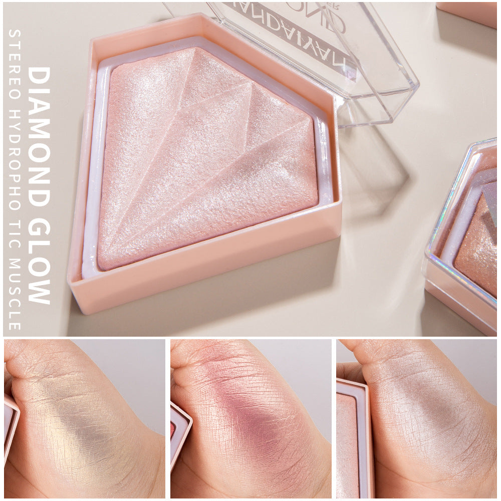 Diamond Highlighter Powder Brighten Skin Tone Repair Glitter Powder Nose Shadow Modification Stereo Brightening