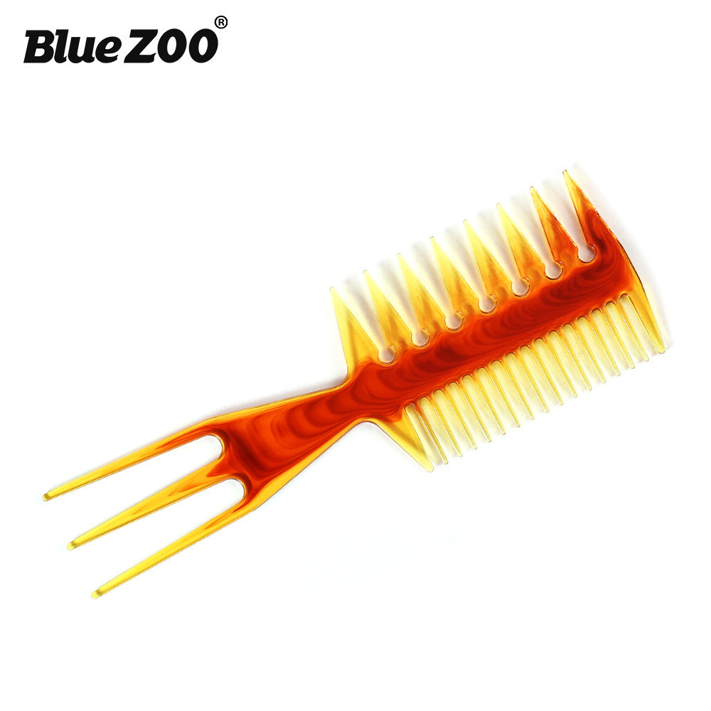 Oil Head Comb Double-Sided Fish Insert Comb Big Tooth Flat Comb Bottom Fork Comb Plate Hair Styling Comb