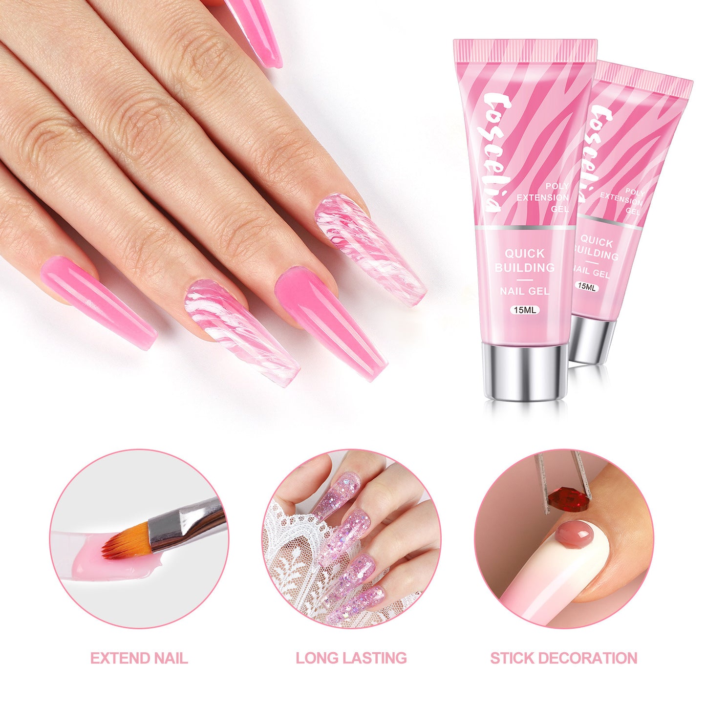 New Painless Crystal Extension Glue Temperature Change Burst Flash Nail Glue Beginner Manicure Paper-Free Extension Glue