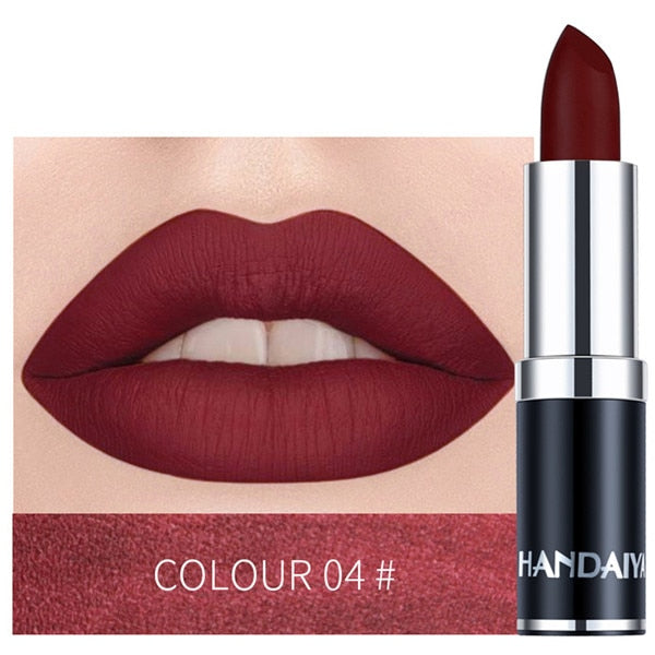1PC 12 Colors Matte Lipstick Waterproof Long Lasting Sexy Purple Lipstick Pigments Easy to Wear Lip Makeup No Fade Away TSLM2