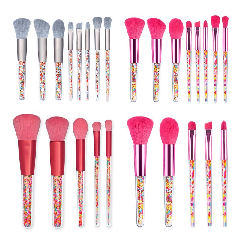 5/8pcs Mini Candy Makeup Brushes Soft Eyeshadow Powder Blush Eyebrow Brush Set Candy Theme Small Cosmetic Compensation Tools