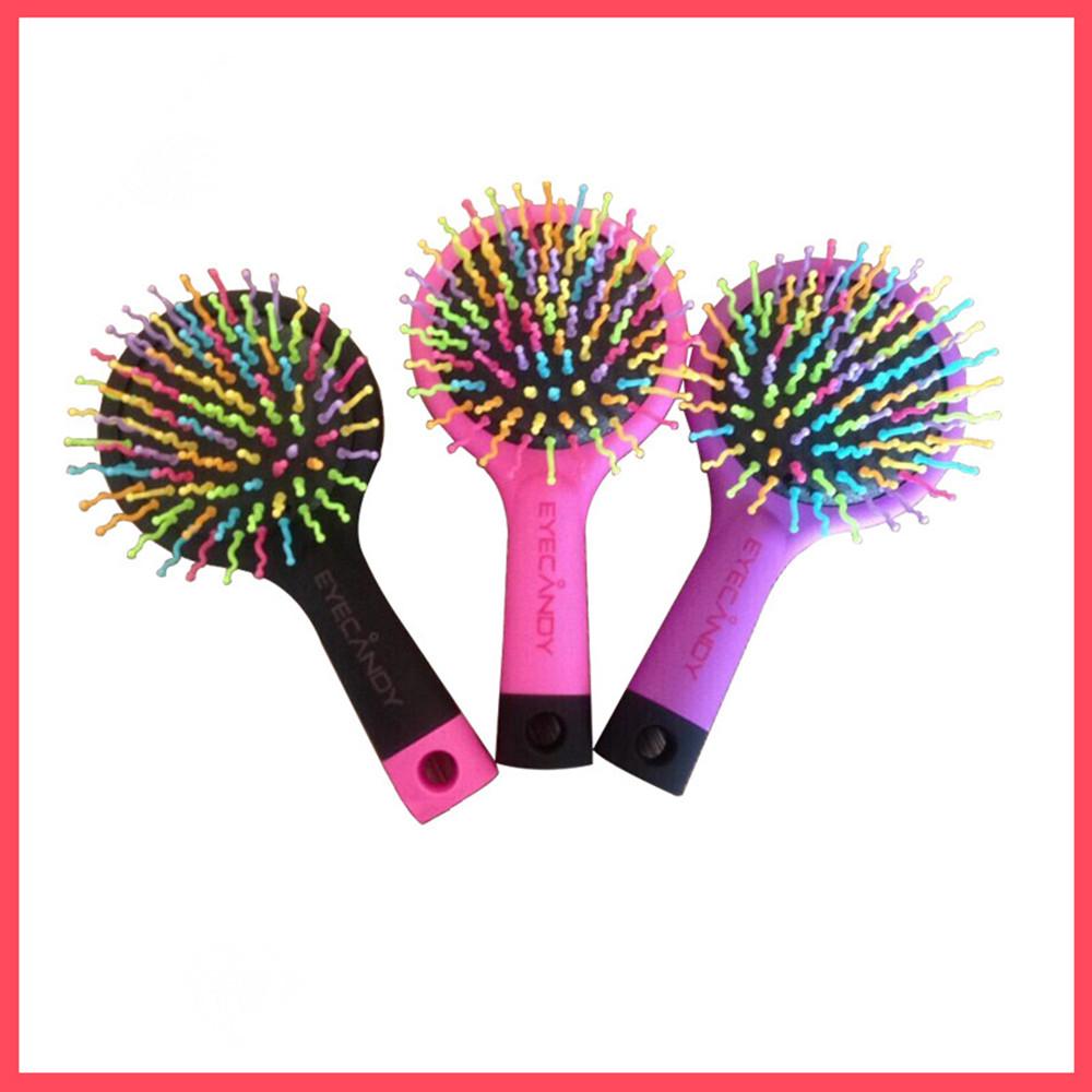 1pcs Rainbow Volume Anti-static Magic Detangler Hair Curl Straight Massage Comb Brush Styling Tools