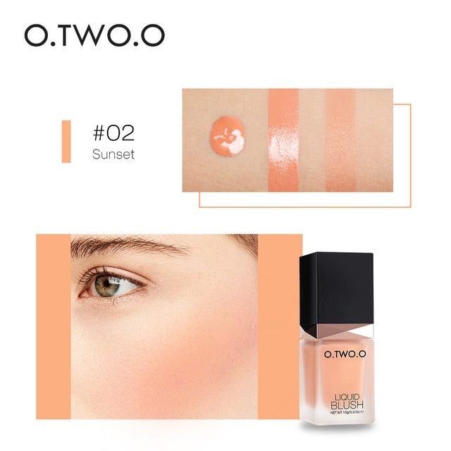 O.TWO.O Makeup Liquid Blusher Sleek Silky Paleta De Blush Color Lasts Long 4 Color Natural Cheek Blush Face Contour Make Up