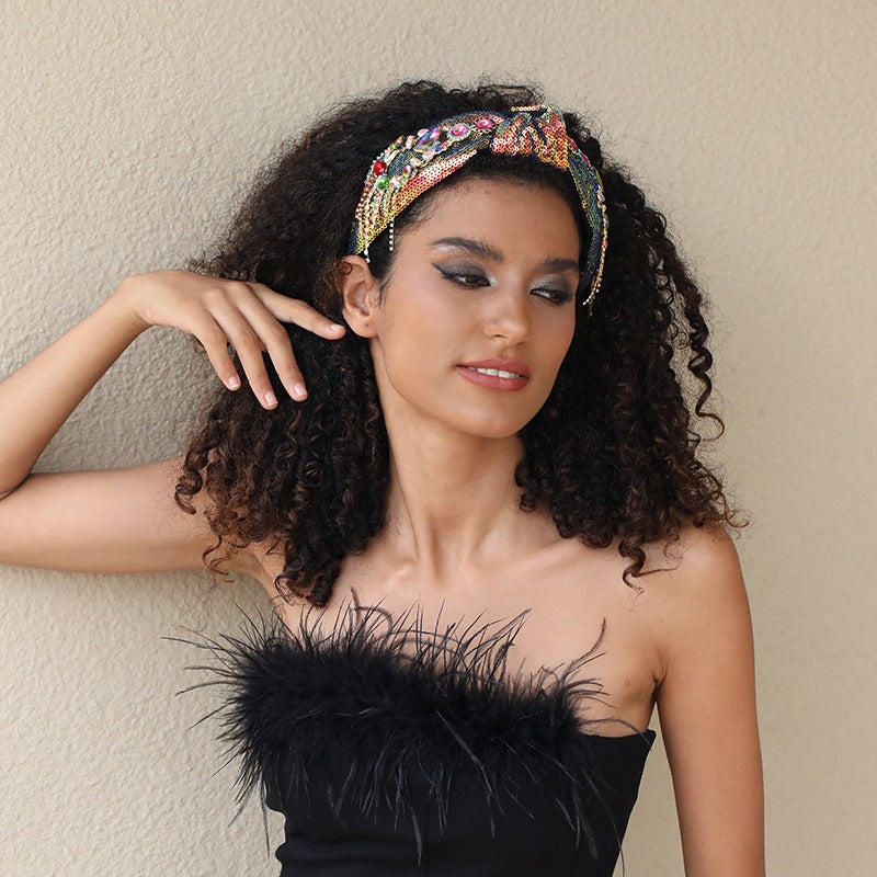 Retro and fashionable inlaid colored drill bit hoop