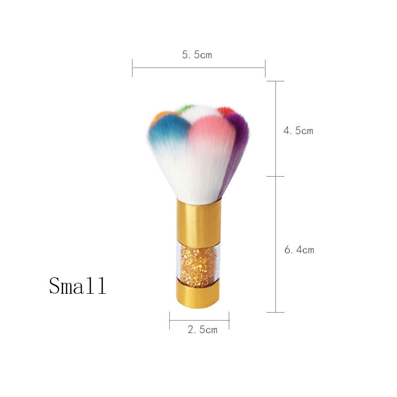 Nail Tools Acrylic Dust Brush Belt Drill Colorful Makeup Brush Cleaning Brush Rainbow Brush