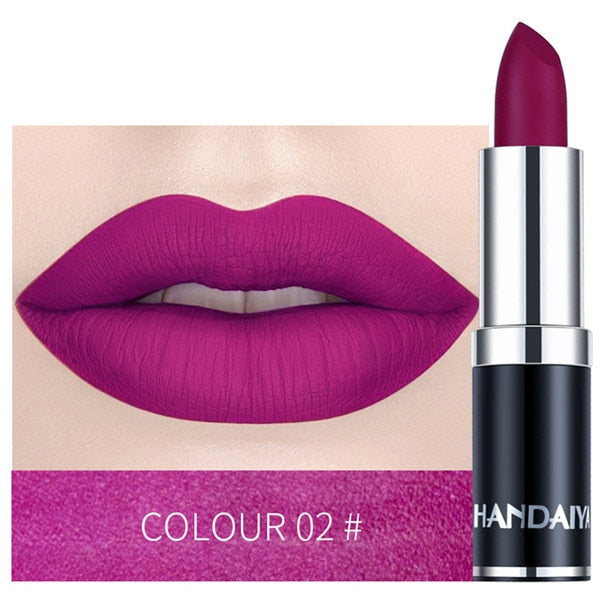 1PC 12 Colors Matte Lipstick Waterproof Long Lasting Sexy Purple Lipstick Pigments Easy to Wear Lip Makeup No Fade Away TSLM2