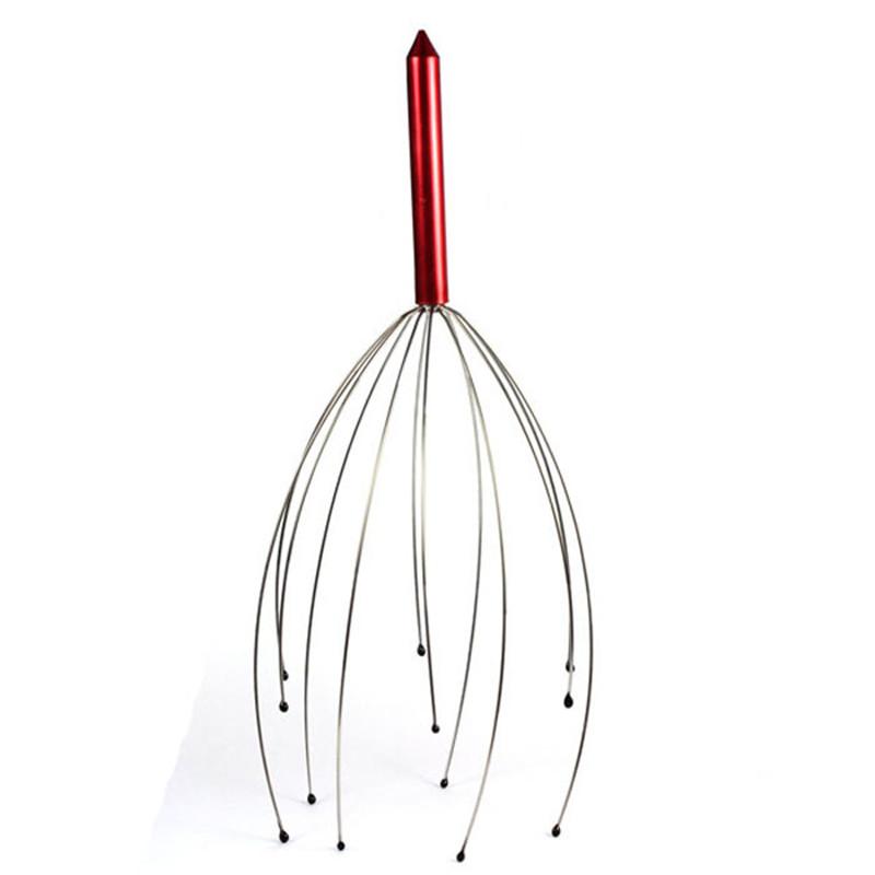 1pc Head Massage Hair Held Scalp Neck Octopus Equipment Stress Release Relax Red Relaxation vibrador massageador
