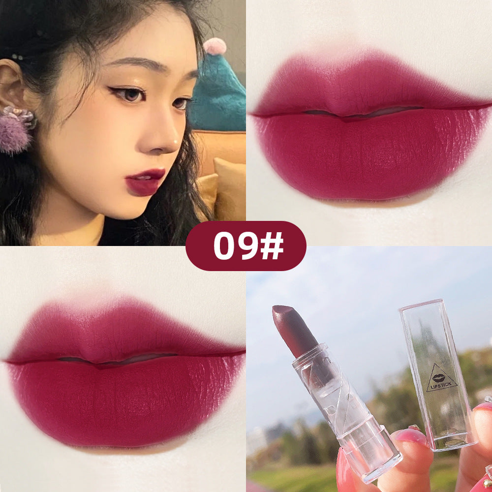 Transparent Shell Lipstick Matte Peach Pink Student Model Plain White Lipstick Sample Lipstick