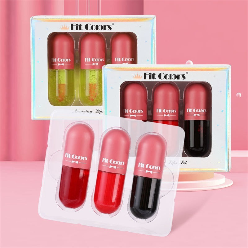 Rich Lip Dye Lip Liquid Partial Pearlescent Fine Flash Moisturizing Hydrating Temperature Controlled Discoloration Lip Oil Lip Gloss Liquid Set Box