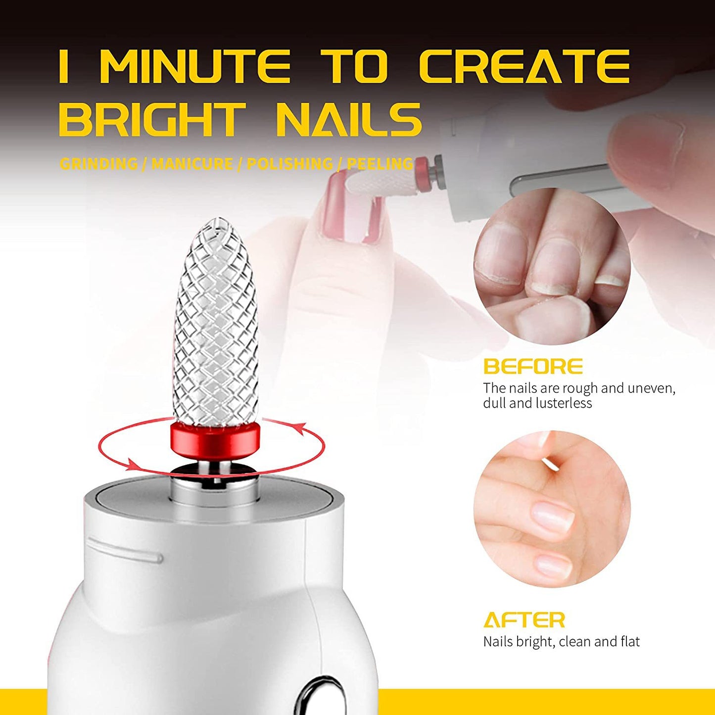 USB Rechargeable Manicure Instrument Portable Electric Nail Polisher Polisher Polish And Remove Dead Skin Manicure Tools