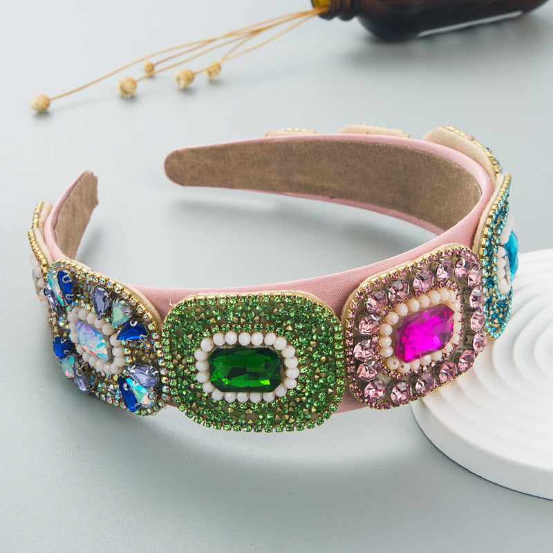Hair Hoop Fashion New Bright Crystal Baroque Hair Band Hair Cave High Quality Small Fragrance Head Hoop Hair Accessories