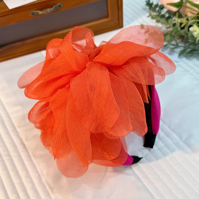 Fashion fabric oversized colorful flower fashion headband