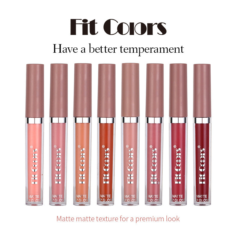 Fit Colors Matte Non Stick Cup Lip Gloss Fog Face Velvet Thin Tube Liquid Lipstick