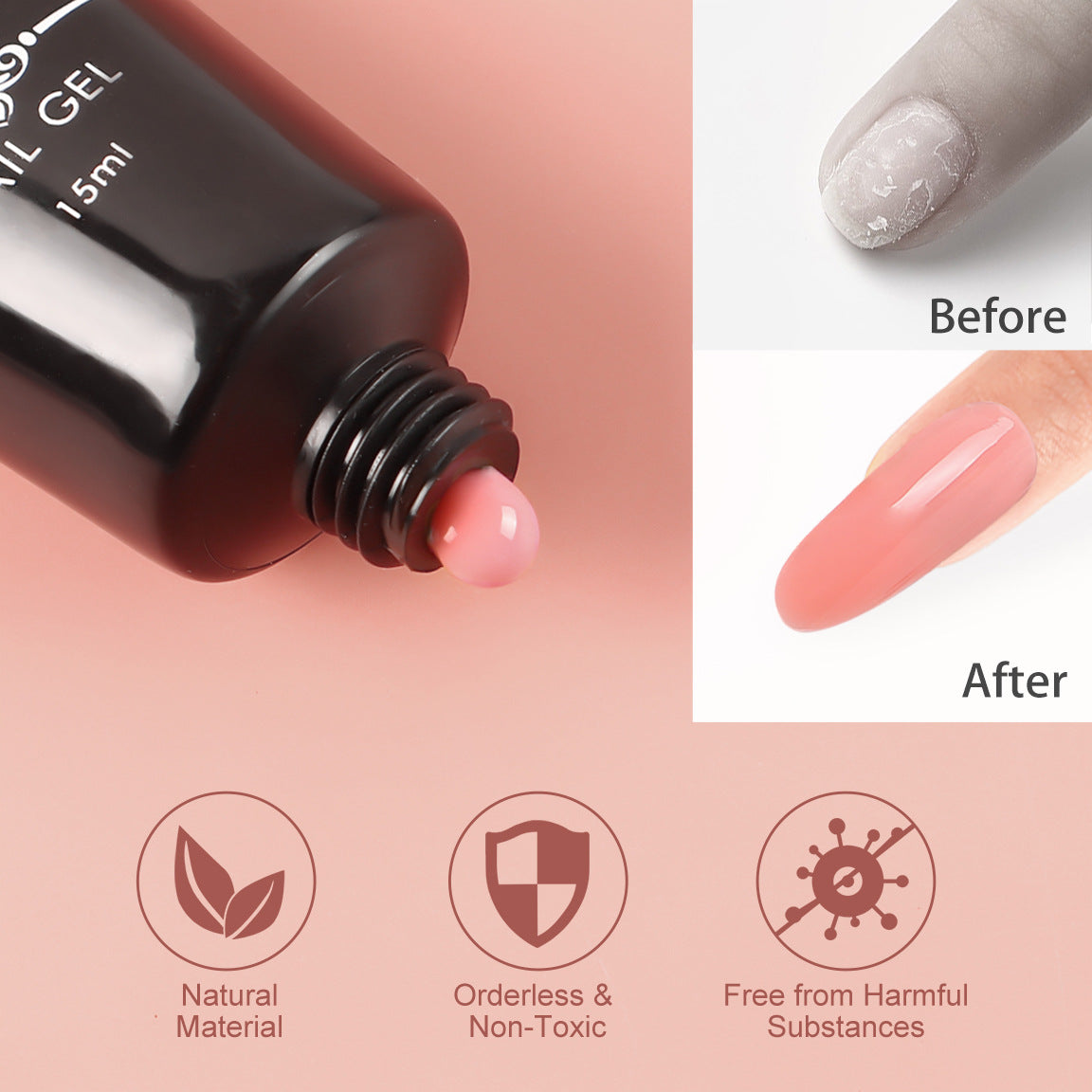 New 6 Color Gift Box With Temperature Change Gradient Extension Glue Nail Shop Manicure Painless Paper-Free Extension Glue