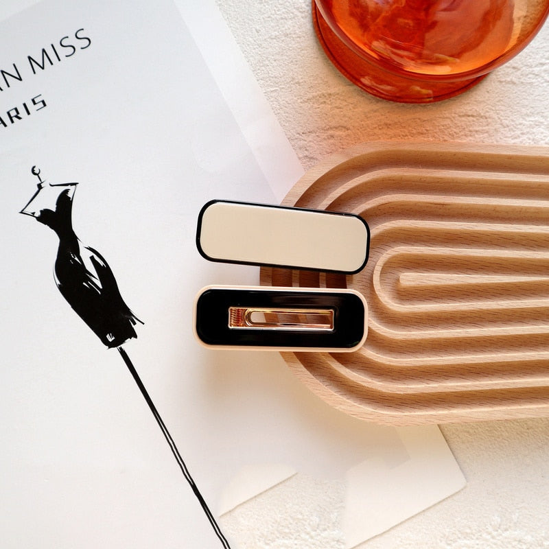 2pc New Kroean Elegant geometric Hairgrip Hair Clips for Girls Women Barrette Vintage Hairpin Crab Haircombs Hair Accessories