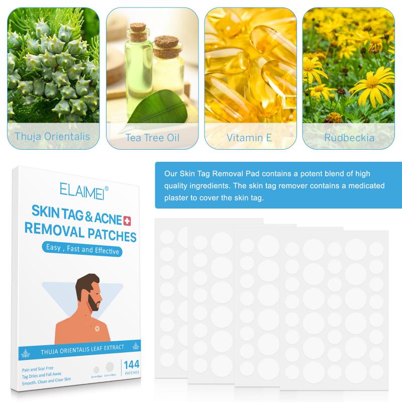 144Pcs Skin Tag Remover Patch Ance Pimple Patch Reatment Hydrocolloid Patch Protecting Skin Patch