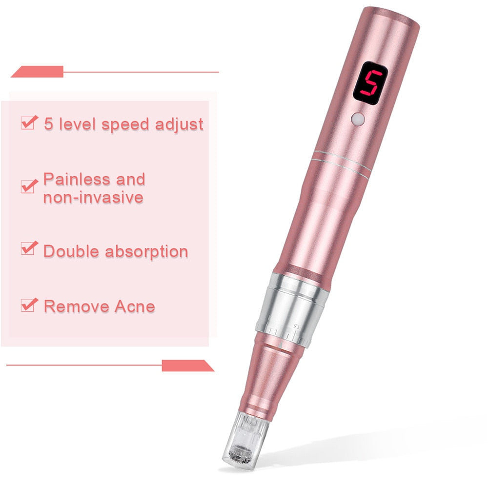Professional Microneedeling Pen Machine with Cartridge Wireless Microneedling Pen for Derma MTS Pen Beauty Machine Skin Care Kit