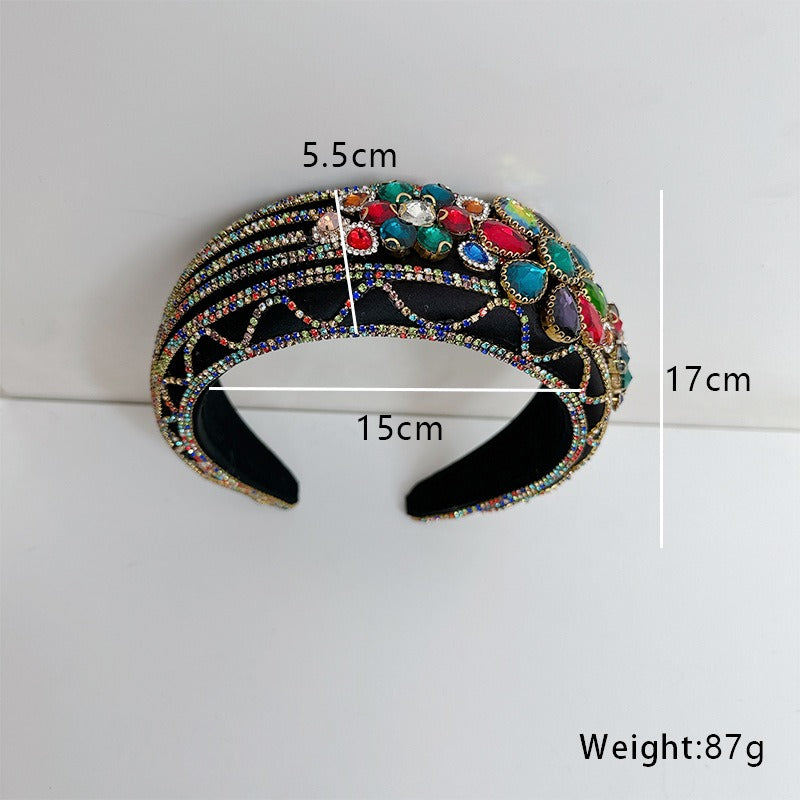 Baroque wide brimmed full diamond headband