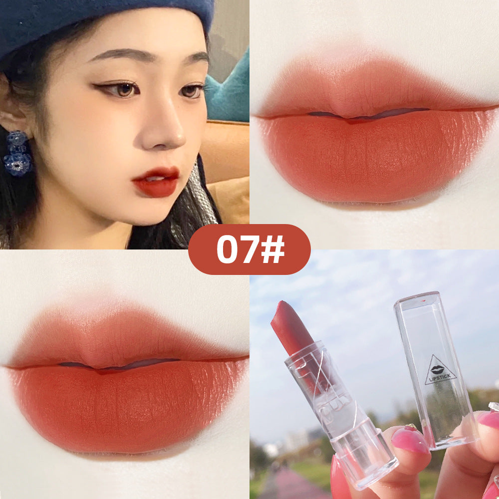 Transparent Shell Lipstick Matte Peach Pink Student Model Plain White Lipstick Sample Lipstick