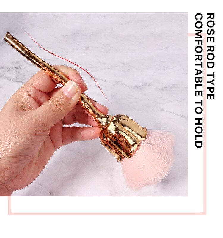Flower Nail Brush For Manicure Rose Nail Art Brush Nail Accesories Tools Popular Round Small Gel polish Dust Cleaning Brushes
