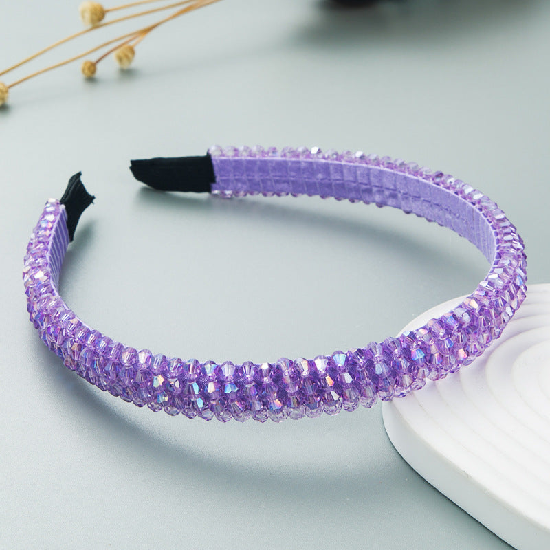 Fish Line Braided String Crystal Hair Band Korean Temperament Senior Sense Wash Face Headband