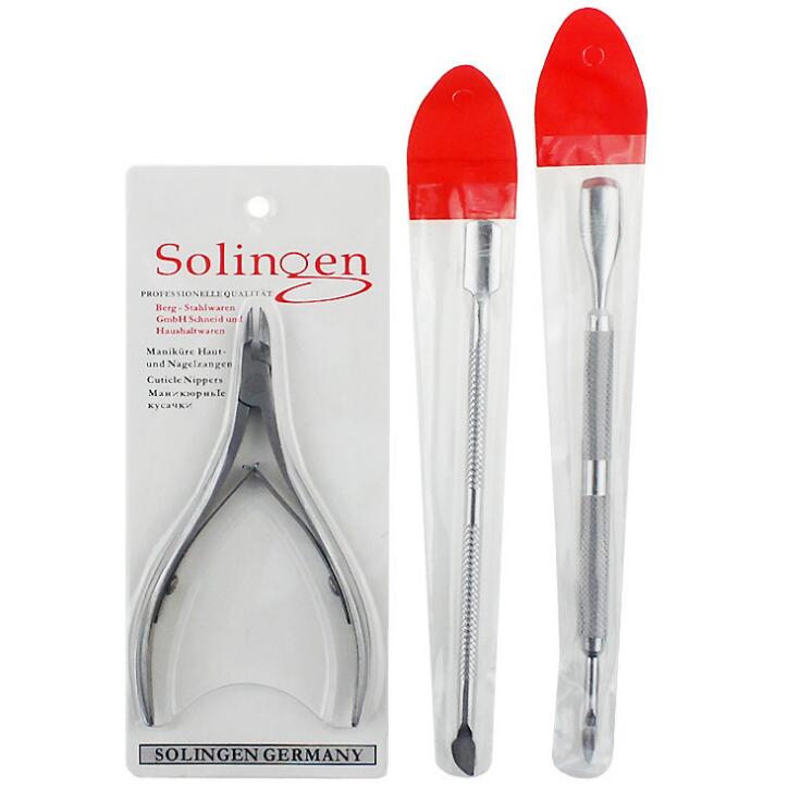 Cuticle Nipper with Cuticle Pusher- Professional Grade Stainless Steel Cuticle Remover and Cutter - Durable Manicure and Pedicure Tool