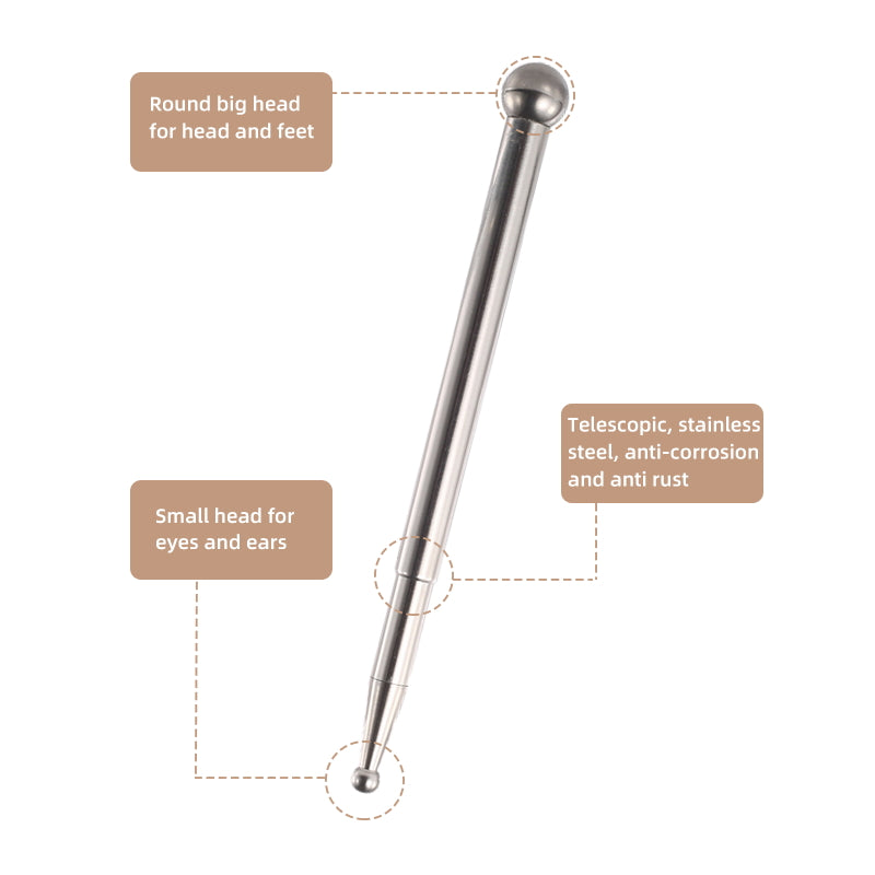 New Facial Acupuncture Stick To Dredge Meridians And Tendons Stainless Steel Telescopic Acupuncture Pen Tool Massage Stick